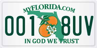 FL license plate 0018UV