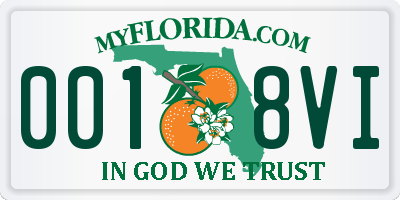 FL license plate 0018VI