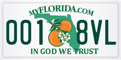 FL license plate 0018VL