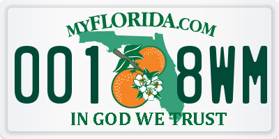 FL license plate 0018WM