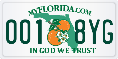FL license plate 0018YG