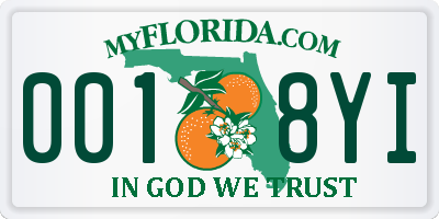 FL license plate 0018YI