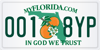 FL license plate 0018YP