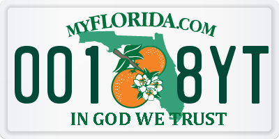 FL license plate 0018YT