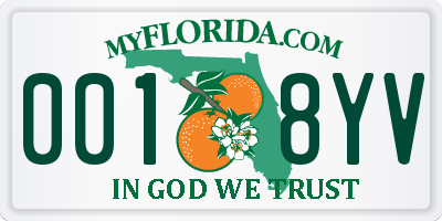 FL license plate 0018YV
