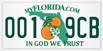 FL license plate 0019CB