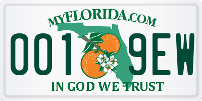 FL license plate 0019EW
