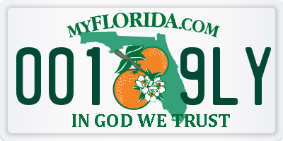 FL license plate 0019LY