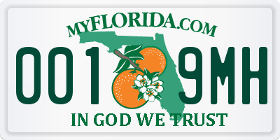FL license plate 0019MH