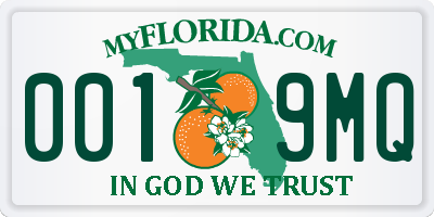 FL license plate 0019MQ