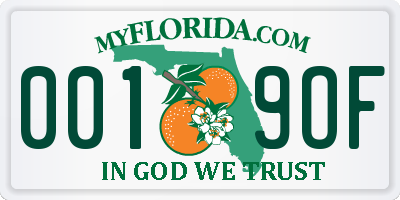 FL license plate 0019OF