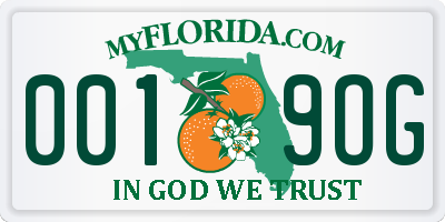 FL license plate 0019OG