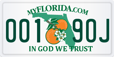 FL license plate 0019OJ
