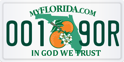 FL license plate 0019OR