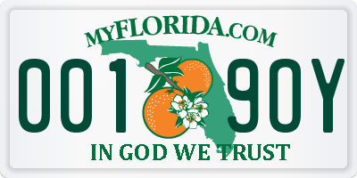 FL license plate 0019OY