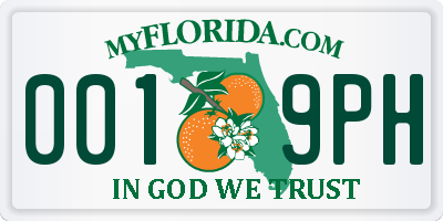 FL license plate 0019PH