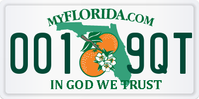 FL license plate 0019QT