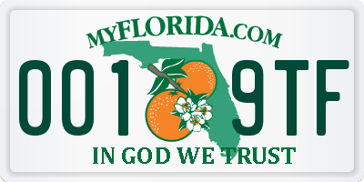 FL license plate 0019TF