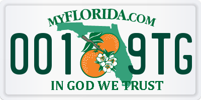 FL license plate 0019TG