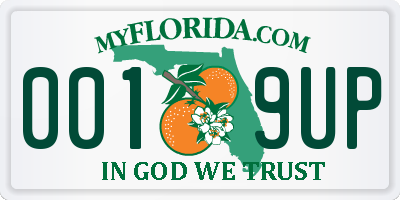 FL license plate 0019UP