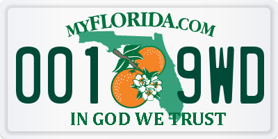 FL license plate 0019WD