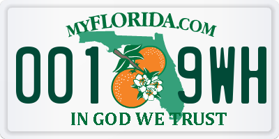 FL license plate 0019WH