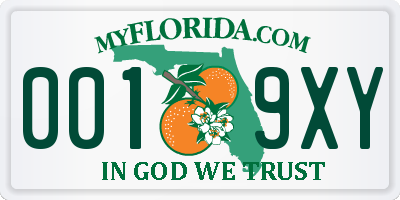 FL license plate 0019XY