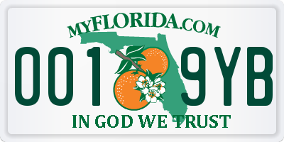 FL license plate 0019YB