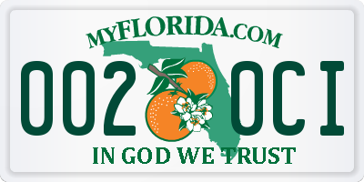 FL license plate 0020CI