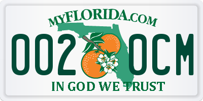 FL license plate 0020CM