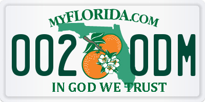 FL license plate 0020DM