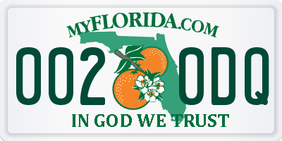 FL license plate 0020DQ