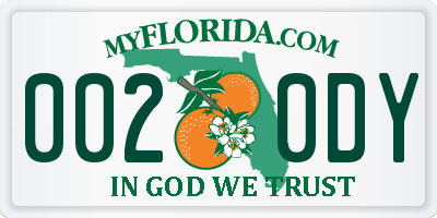 FL license plate 0020DY