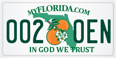 FL license plate 0020EN