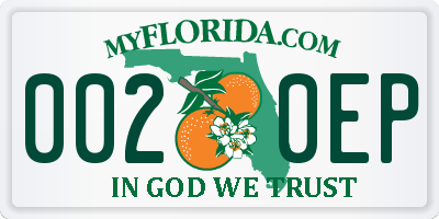 FL license plate 0020EP