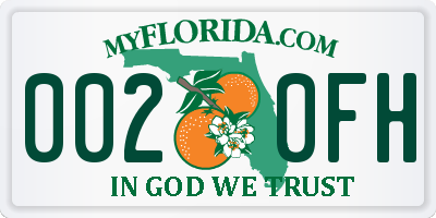 FL license plate 0020FH