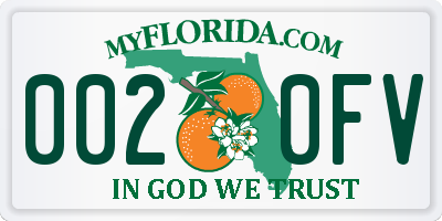 FL license plate 0020FV