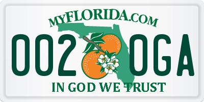 FL license plate 0020GA
