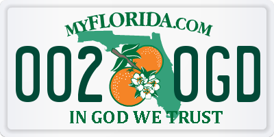 FL license plate 0020GD