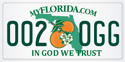 FL license plate 0020GG