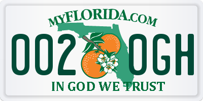 FL license plate 0020GH