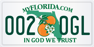FL license plate 0020GL