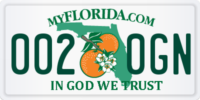 FL license plate 0020GN