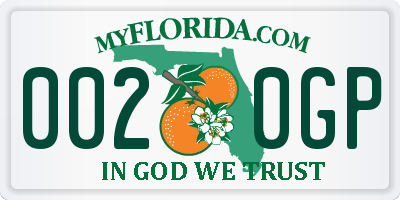 FL license plate 0020GP
