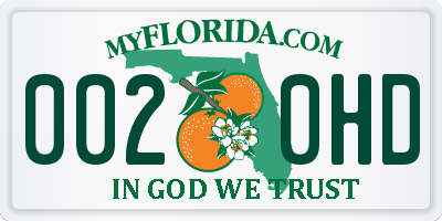 FL license plate 0020HD