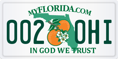 FL license plate 0020HI