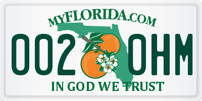 FL license plate 0020HM