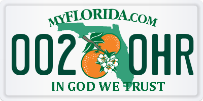 FL license plate 0020HR