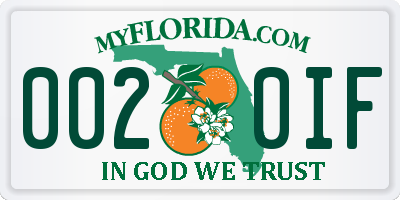 FL license plate 0020IF