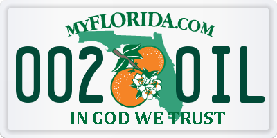 FL license plate 0020IL